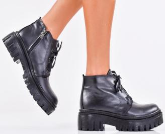 Дамски боти естествена кожа черни EOBUVKIBG