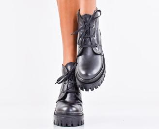 Дамски боти естествена кожа черни EOBUVKIBG