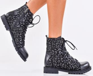 Дамски боти естествена кожа черни EOBUVKIBG