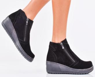 Дамски боти естествен набук черни EOBUVKIBG