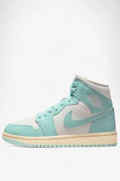 NIKE Air Jordan 1 Mid Shoes White/Blue