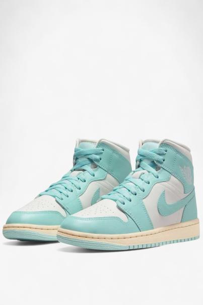 NIKE Air Jordan 1 Mid Shoes White/Blue