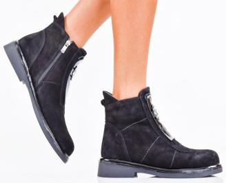 Дамски боти естествен набук черни EOBUVKIBG