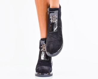 Дамски боти естествен набук черни EOBUVKIBG