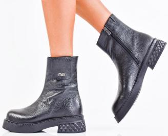 Дамски боти естествена кожа черни EOBUVKIBG