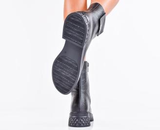 Дамски боти естествена кожа черни EOBUVKIBG