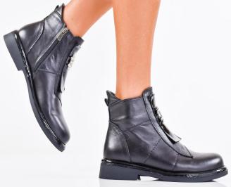 Дамски боти естествена кожа черни EOBUVKIBG