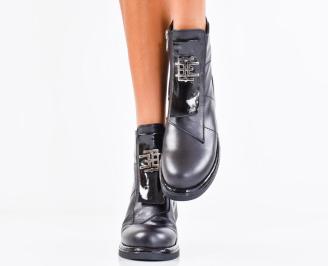 Дамски боти естествена кожа черни EOBUVKIBG