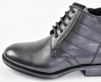 Мъжки боти естествена кожа черни EOBUVKIBG