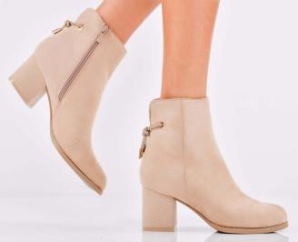Дамски  елегантни боти бежови EOBUVKIBG