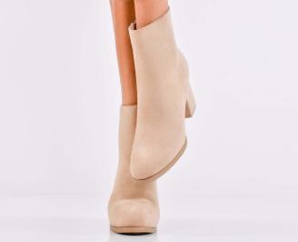 Дамски  елегантни боти бежови EOBUVKIBG