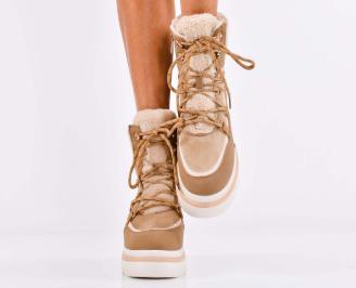 Дамски ежедневни боти бежови EOBUVKIBG