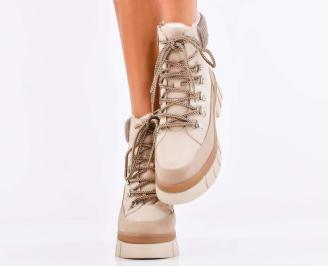 Дамски ежедневни боти бежови EOBUVKIBG