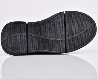 Мъжки боти естествена кожа черни EOBUVKIBG