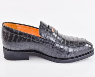 Мъжки боти естествена кожа черни EOBUVKIBG