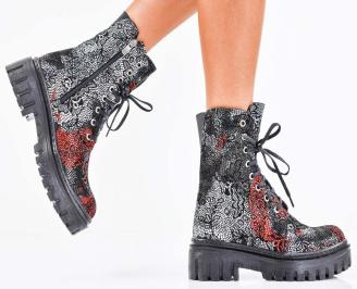 Дамски сникърси естествена кожа черни EOBUVKIBG