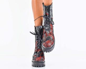 Дамски сникърси естествена кожа черни EOBUVKIBG