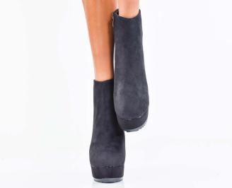 Дамски боти на платформа черни EOBUVKIBG