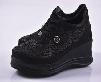 Дамски обувки естествена кожа  черни EOBUVKIBG