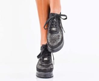 Дамски обувки естествена кожа  черни EOBUVKIBG