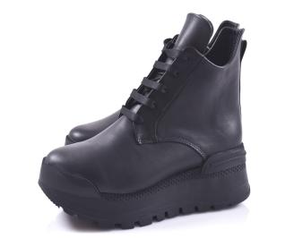 Дамски боти естествена кожа черни EOBUVKIBG