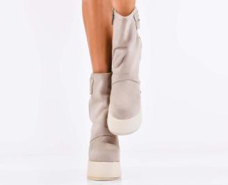 Дамски боти на платформа бежови EOBUVKIBG
