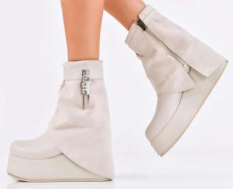 Дамски боти на платформа бежови EOBUVKIBG