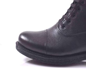 Мъжки боти естествена кожа черни EOBUVKIBG