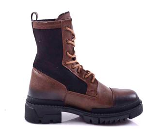 Мъжки боти естествена кожа  кафяви EOBUVKIBG