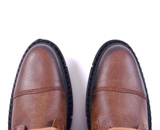 Мъжки боти естествена кожа  кафяви EOBUVKIBG