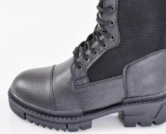 Мъжки боти естествена кожа черни EOBUVKIBG