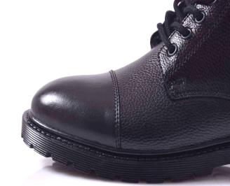 Мъжки боти естествена кожа черни EOBUVKIBG