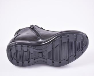 Мъжки боти естествена кожа черни EOBUVKIBG