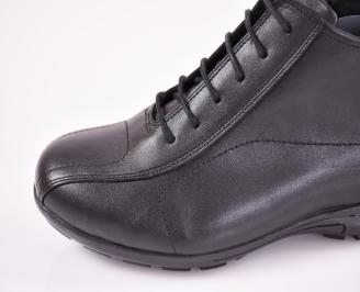 Мъжки боти естествена кожа черни EOBUVKIBG