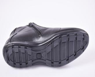 Мъжки боти естествена кожа черни EOBUVKIBG