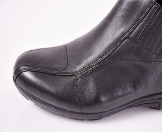 Мъжки боти естествена кожа черни EOBUVKIBG