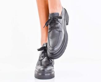 Дамски лоуфъри естествена кожа черни EOBUVKIBG