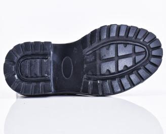 Мъжки боти естествена кожа кафяви EOBUVKIBG