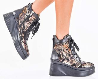 Дамски боти естествена кожа черни EOBUVKIBG