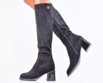 Дамски елегантни ботуши черни EOBUVKIBG