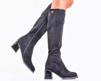 Дамски елегантни ботуши черни EOBUVKIBG