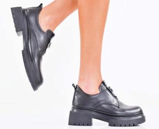 Дамски лоуфъри естествена кожа черни EOBUVKIBG