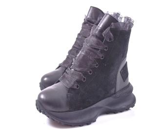 Дамски боти естествен набук черни EOBUVKIBG