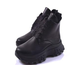 Дамски боти естествена кожа черни EOBUVKIBG