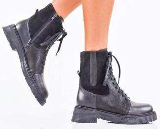 Дамски боти естествена кожа черни EOBUVKIBG