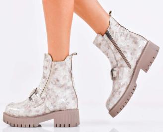 Дамски боти естествен лак бежови EOBUVKIBG