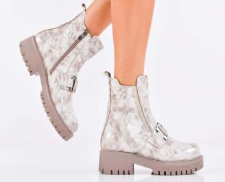 Дамски боти естествен лак бежови EOBUVKIBG