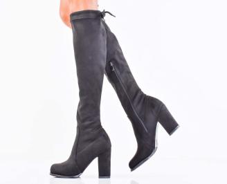 Дамски елегантни ботуши черни EOBUVKIBG