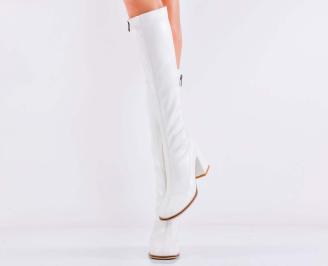 Дамски елегантни ботуши бели EOBUVKIBG