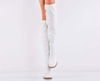 Дамски елегантни ботуши бели EOBUVKIBG